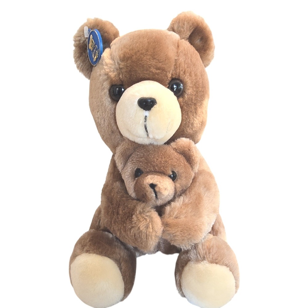 1977 Dakin Rare Vintage Momma Holding Baby Bear Plush EUC Batch 68. Look At Tag‎